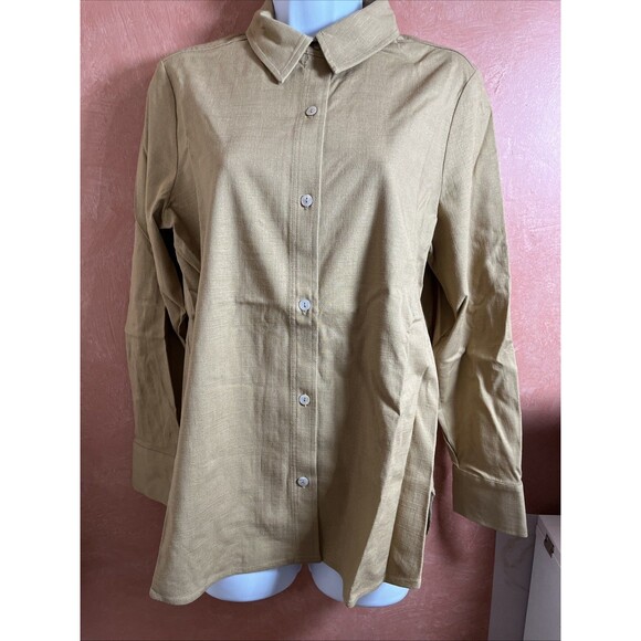 WOMEN'S WYNNE CREAM LONG-SLEEVE BUTTON DOWN TUNIC SIZE Medium - Picture 1 of 6